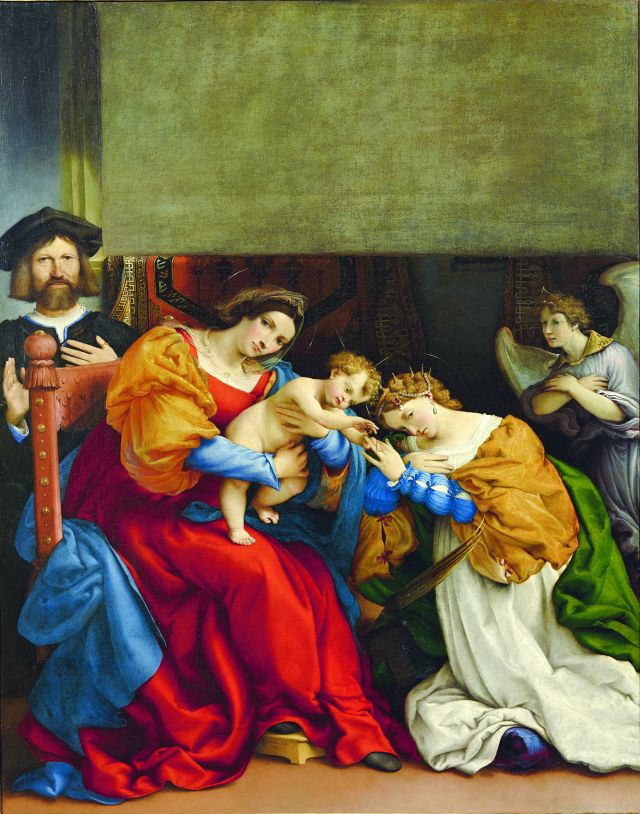 Lorenzo Lotto, Nozze Mistiche di Santa Caterina d’Alessandria e Niccolò Bonghi, 1523